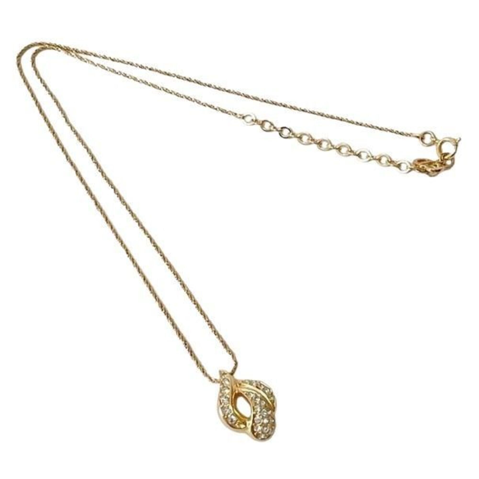 Christian Dior Necklace, Gold Metal, Rhinestones, For Women.